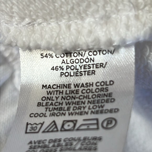 Lou & Grey “Cozy Cotton Zip Hoodie” White w Rainbow Cuffs Size Small - Picture 11 of 11